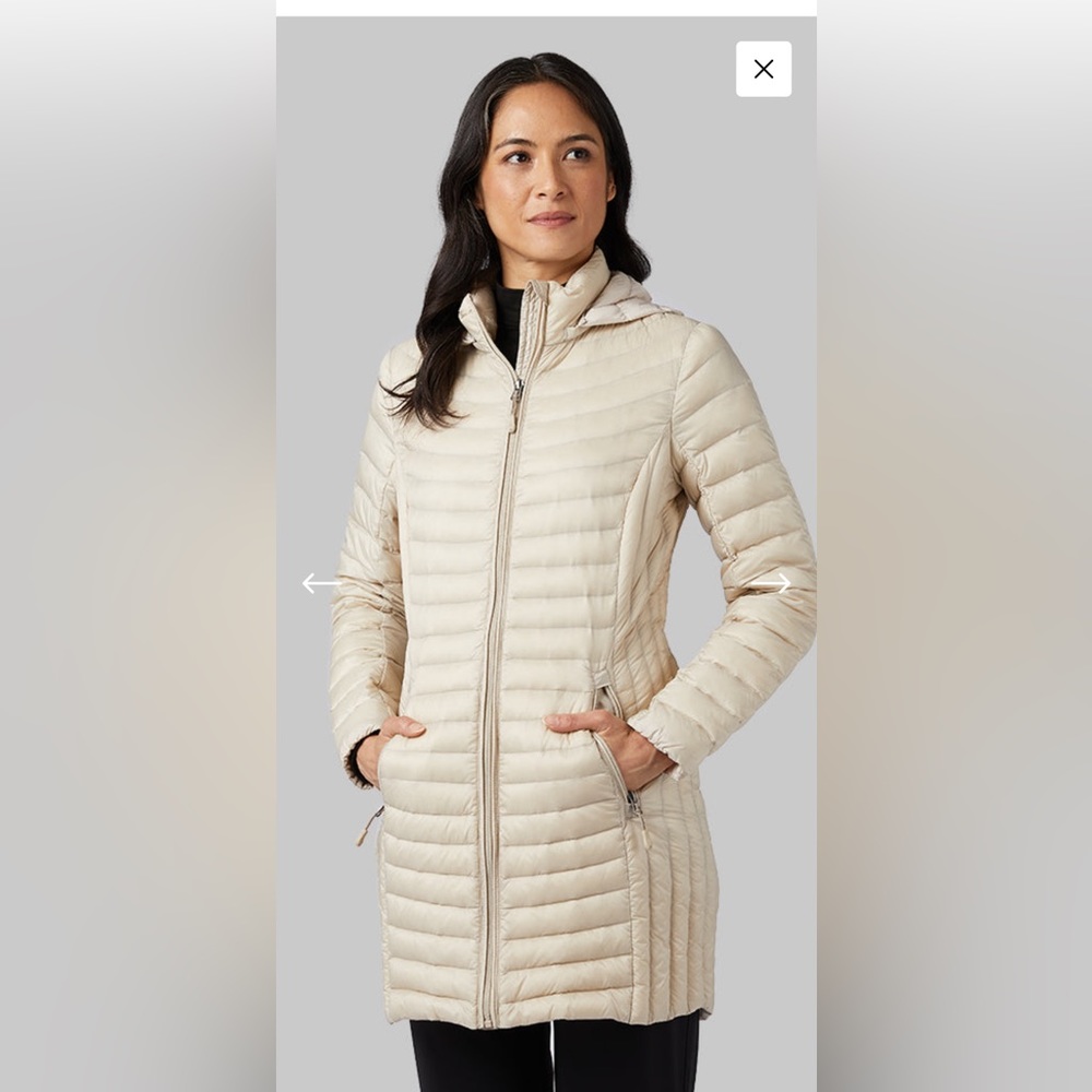 WOMEN'S ULTRA-LIGHT DOWN PACKABLE 3/4 JACKET -NWT size L